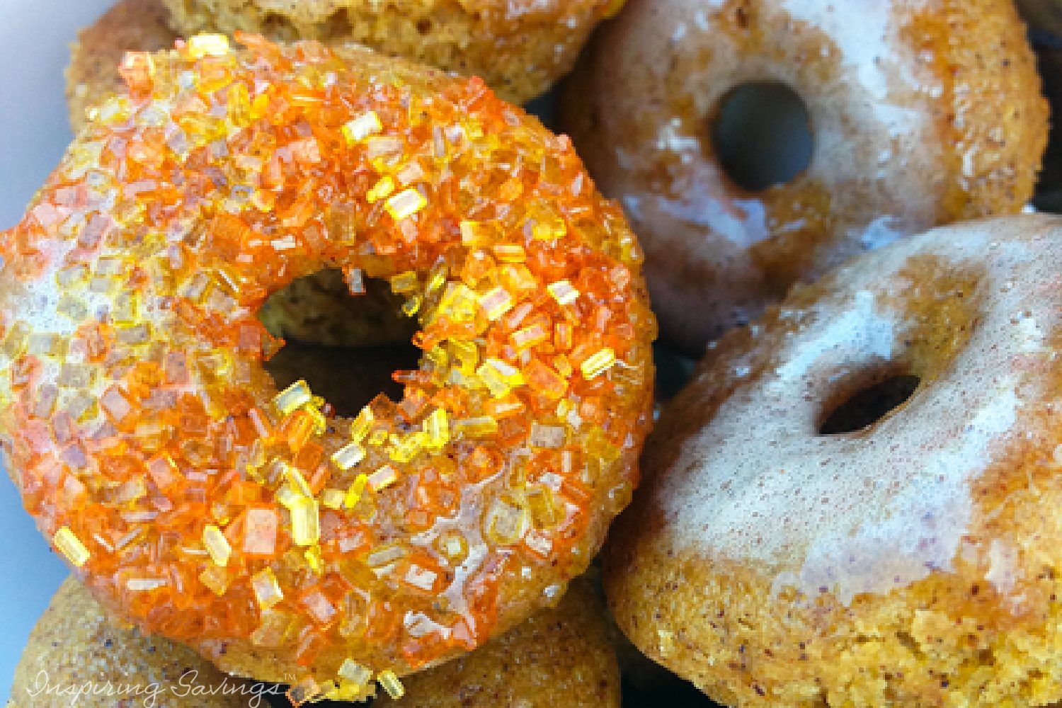 Pumpkin Spice Mini Cake Doughnuts With Pumpkin Spice Glaze