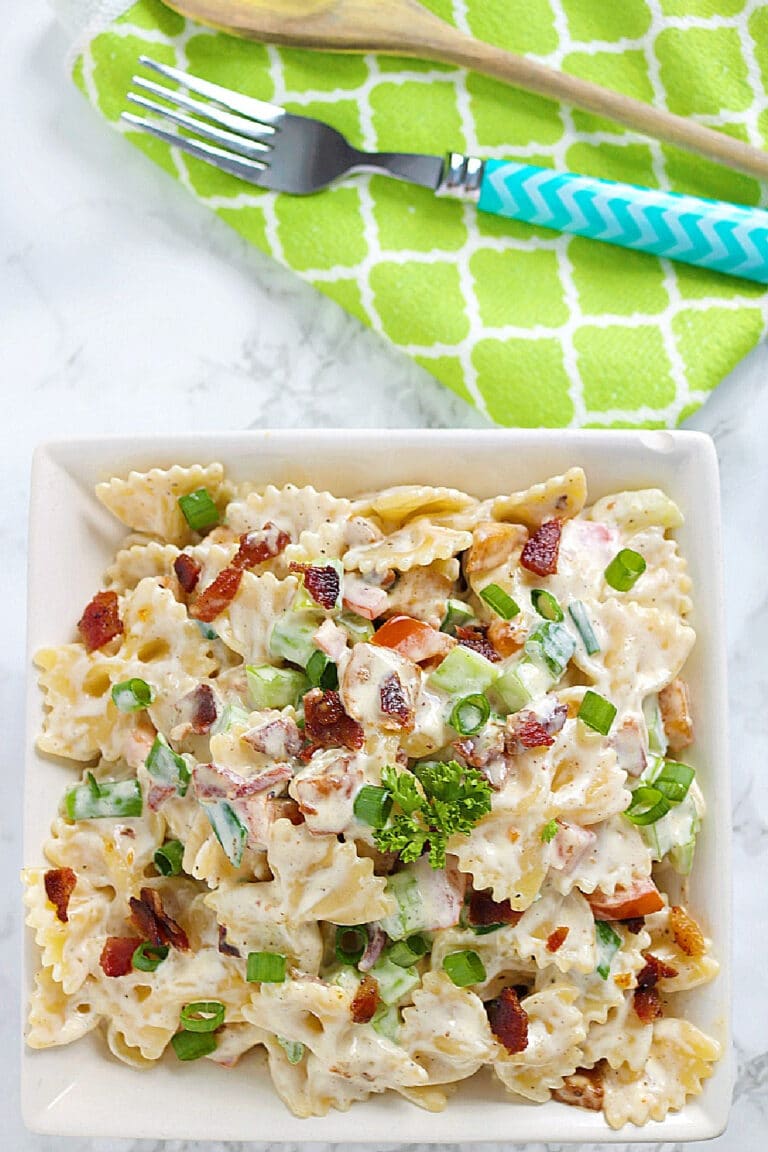 Chicken Bacon Ranch Pasta Salad Recipe - Most Requested Salad