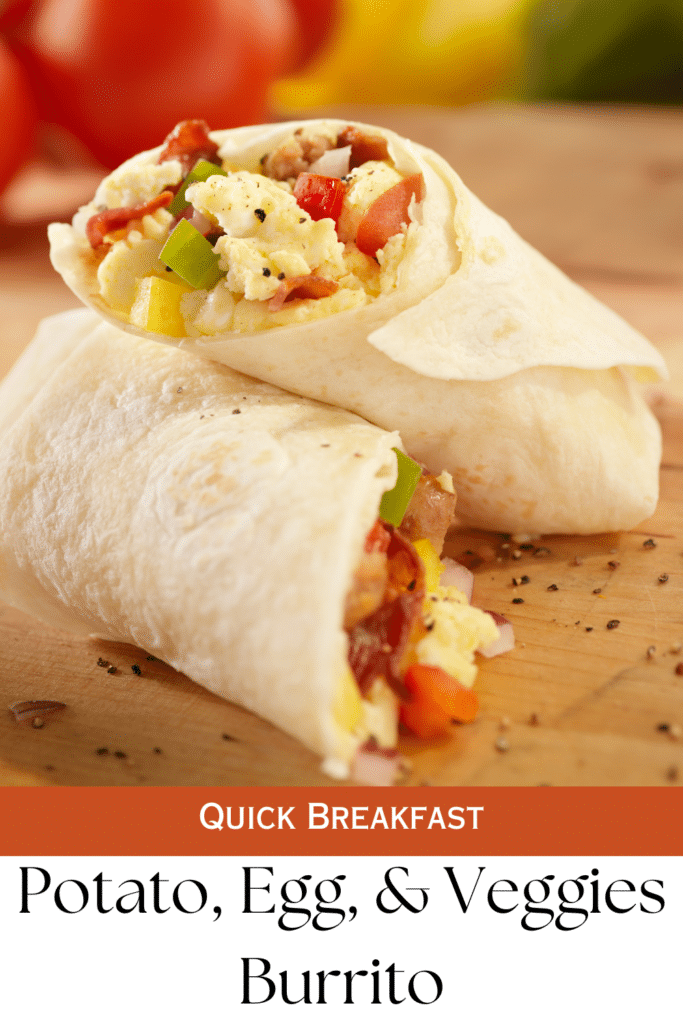 Breakfast burrito made at home back to school breakfast