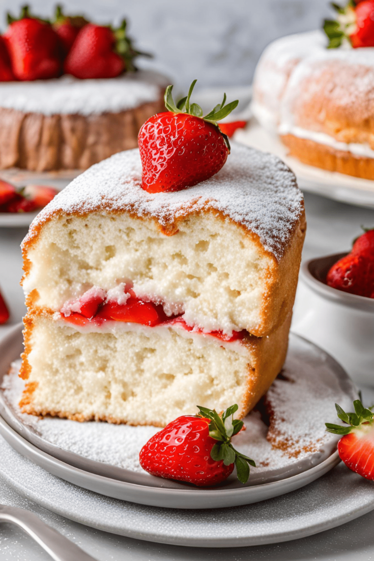 Strawberry Angel food Cake