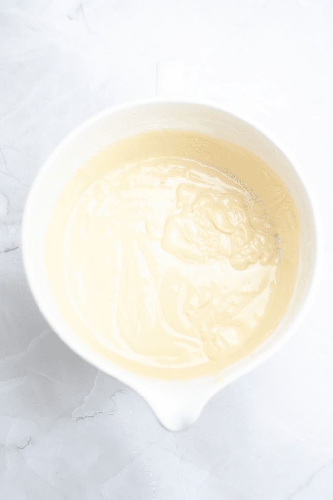 Homemade Twinkie cake batter mix in bowl