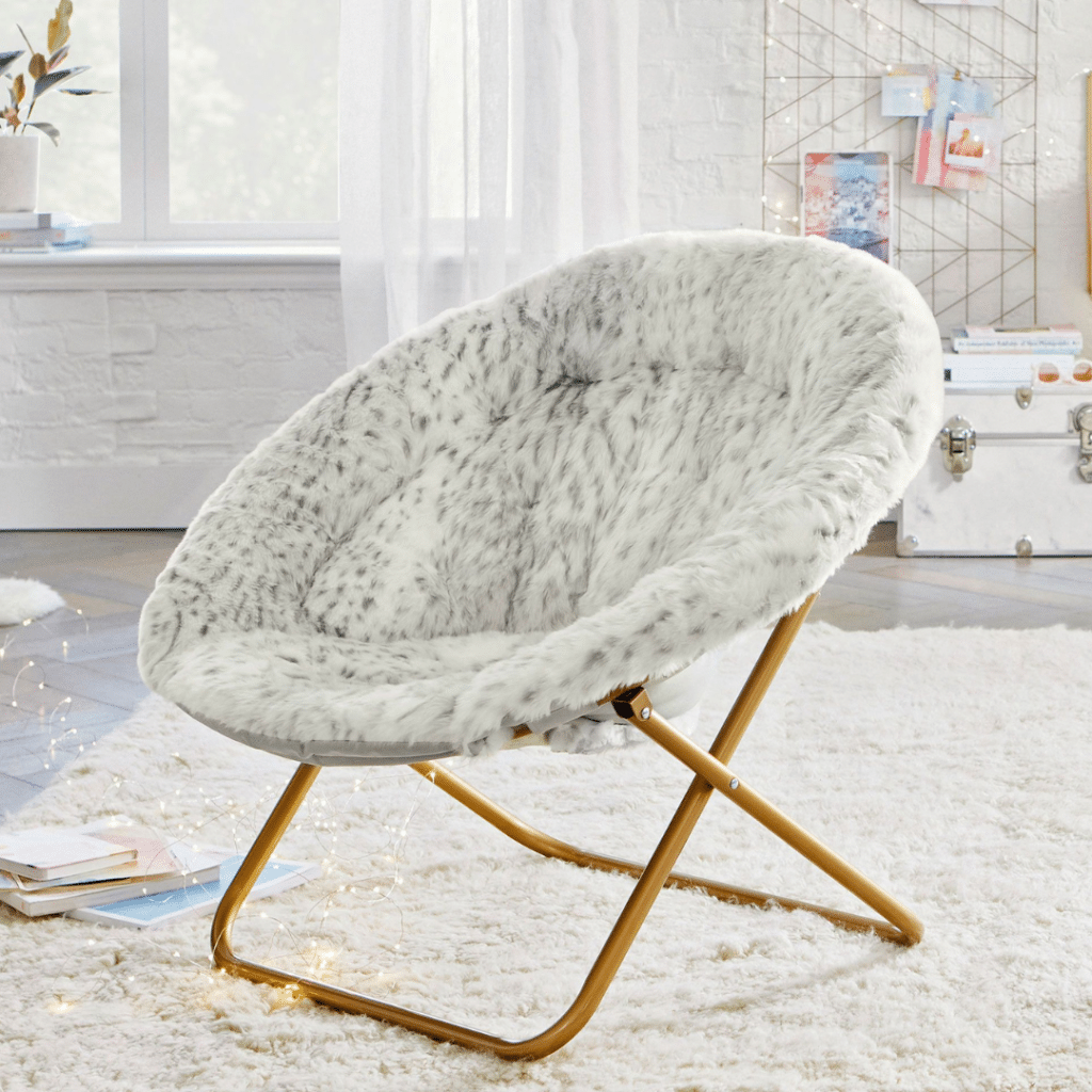 Gray Leopard Faux Chair